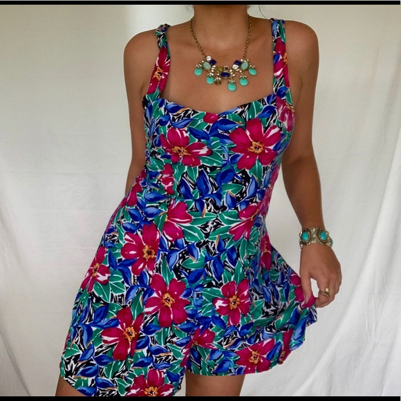 Vintage 90's Floral Jumpsuit - Picture 2 of 6
